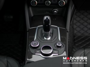 Alfa Romeo Stelvio Center Console Trim Set - Carbon Fiber - Two Piece Kit - Pre '20 - Feroce Carbon Alfa Romeo Stelvio Center Console Trim Set - Carbon Fiber - Two Piece Kit - Pre '20 - Feroce Carbon